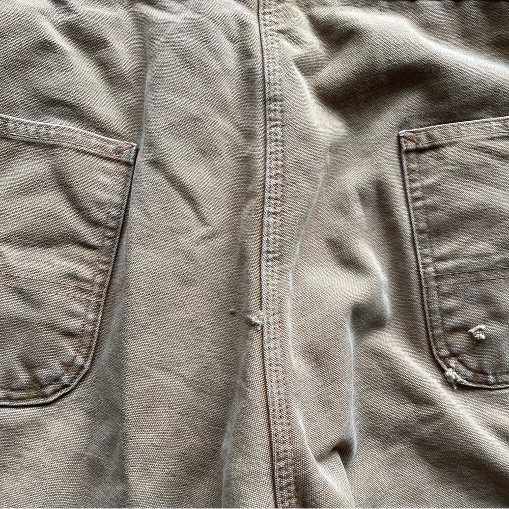 Carhartt Vintage Double Knee Insulated Cargo Work Overalls Distressed USA 38x34 - Picture 12 of 16